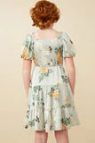 Penelope Girls Floral Smocked Sheen Dress