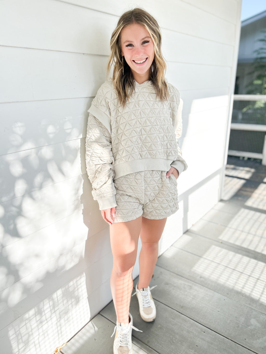 Alpine Quilted Hoodie and Shorts Set