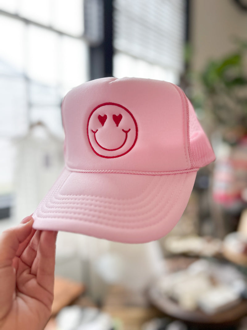 Trucker Hat - Pink Smiley