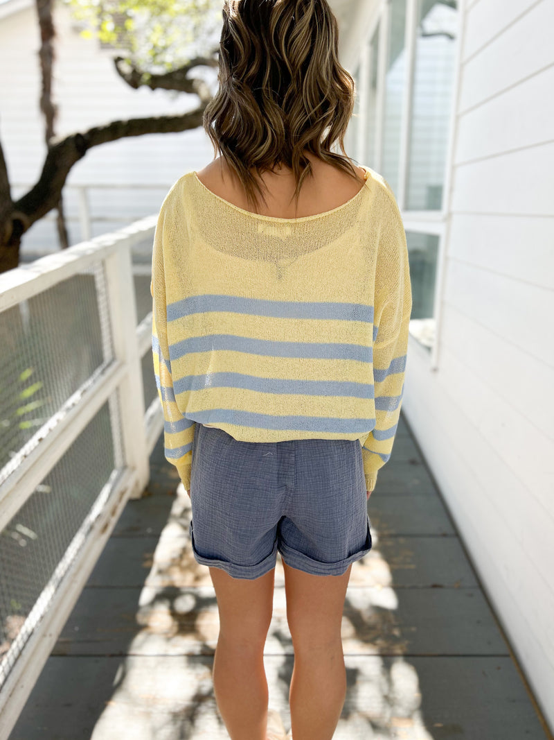 Kempner Creamy Lemon Striped Sweater