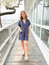 Kennandale Gauze Button-Up Romper